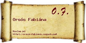 Orsós Fabiána névjegykártya